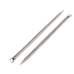 Cây nặn mụn 2 đầu - que nặn mụn cao cấp inox (có bao đi kèm)