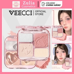 Tạo Khối Highlight VEECCI Phấn Má Hồng bắt sáng 4trong1 Sắc Tông Nude Tự Nhiên 9g