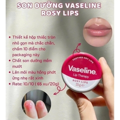 [UK] Son Dưỡng Môi Vaseline Lip Therapy Rosy Hộp Thiếc Màu Hồng 20g