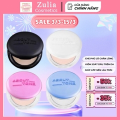 Phấn nén phủ bột EGLIPS / ABOUT TONE Powder Pact siêu mịn kiềm dầu lâu trôi (Nhập Khẩu Công Ty)