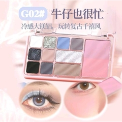 [GOGO TALES] Bảng Phấn Mắt GOGO TALES 4in1 11 Ô Má Hồng Kèm Tạo Khối/Highlight Trái Tim (GT724)