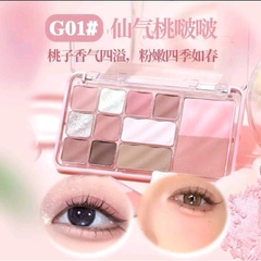 [GOGO TALES] Bảng Phấn Mắt GOGO TALES 4in1 11 Ô Má Hồng Kèm Tạo Khối/Highlight Trái Tim (GT724)
