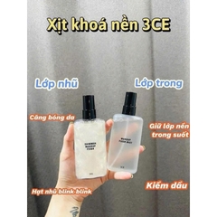 Xịt Khoáng Khóa Nền 3CE Makeup Fixer Mist 100ml Hộp Trắng Có Nhũ Tạo Hiệu Ứng Căng Bóng (Chính Hãng)