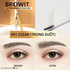 Mascara mày Nongchat Browit Setting Eyebrow chuốt định hình lông mày đầu nhỏ không lem không trôi