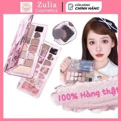 [VEECCI] Bảng Phấn Mắt VEECCI 11 Ô Ballet Nơ Lụa Hồng Đen, Có Kèm Mút Vệ Sinh Cọ Tiện Lợi, Đa Năng