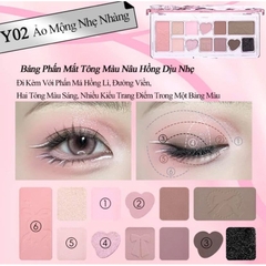[VEECCI] Bảng Phấn Mắt VEECCI 11 Ô Ballet Nơ Lụa Hồng Đen, Có Kèm Mút Vệ Sinh Cọ Tiện Lợi, Đa Năng