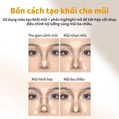 [VEECCI] Bảng Phấn Tạo khối VEECCI Kèm Bắt Sáng 4 Ô Đa năng tích hợp Má hồng