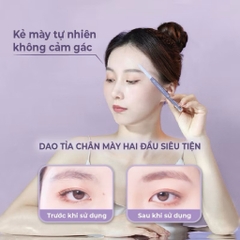 [AMORTALS] Set 2 Dao Cạo Lông Mày Amortals 2 Đầu Vỏ Tím, Cạo Tỉa Lông Mày Tiện Lợi, Không Gỉ