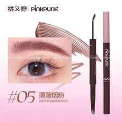[PINKPUNK] Chì Kẻ Mày Pinkpunk 2 Đầu Kèm Mascara Chân Mày 2in1 Vỏ Hồng Đen (280mg+1.5g)