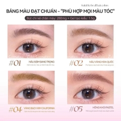 [PINKPUNK] Chì Kẻ Mày Pinkpunk 2 Đầu Kèm Mascara Chân Mày 2in1 Vỏ Hồng Đen (280mg+1.5g)