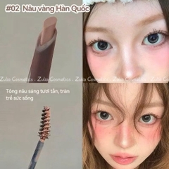 [PINKPUNK] Chì Kẻ Mày Pinkpunk 2 Đầu Kèm Mascara Chân Mày 2in1 Vỏ Hồng Đen (280mg+1.5g)