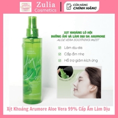 [ARUMORE] Xịt Khoáng Arumore Aloe Vera 99% Cấp Ẩm Làm Dịu Cân Bằng Da Soothing Mist Hàn Quốc Chai 200ml (Vỏ Mới)
