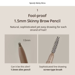 Chì Kẻ Mày PERIPERA SPEEDY SKINNY BROW - 1.5mm Đỉnh Cao, Lông Mày Tự Nhiên, Bền Màu Cả Ngày