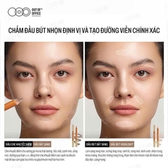 [OUT OF OFFICE] Bút Tạo Khối Và Bắt Sáng 2 Đầu  Out Of Office Contour & Highlight tạo hiệu ứng mũi cao - Tặng Kèm Gọt