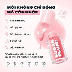 Son Bóng Dưỡng Môi OFELIA SUGARPLUM Delish Lip Oil Mềm Xinh, Màu Trong Trẻo (3.4g)