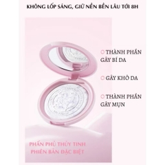 [TẶNG MÁ HỒNG] Phấn Phủ Menow Dạng Nén Thủy Tinh Vỏ Hồng, Bản Việt Nam Đặc Biệt, Mỏng Nhẹ Tự Nhiên 7g