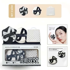 AMORTALS Bông phấn Mút trang điểm đen XL mềm mại  cao cấp, chuyên dụng