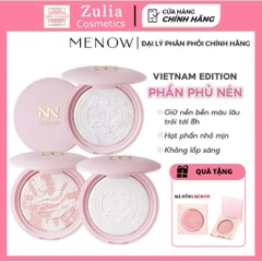 [TẶNG MÁ HỒNG] Phấn Phủ Menow Dạng Nén Thủy Tinh Vỏ Hồng, Bản Việt Nam Đặc Biệt, Mỏng Nhẹ Tự Nhiên 7g