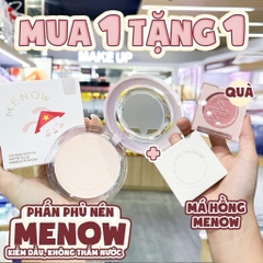 [TẶNG MÁ HỒNG] Phấn Phủ Menow Rabit Dạng Nén Vỏ Trắng Compact Powder Vietnam Edition, 8.5g