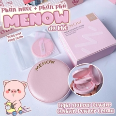 [MENOW] Cushion/ Phấn Nước Menow 2 Tầng Kèm Phấn Phủ Vỏ Hồng, Cushion Powder Cream, 17g