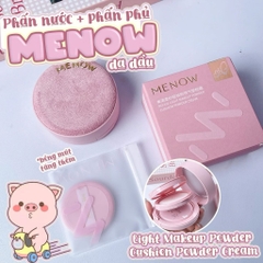 [MENOW] Cushion/ Phấn Nước Menow 2 Tầng Kèm Phấn Phủ Vỏ Hồng, Cushion Powder Cream, 17g