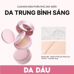 [MENOW] Cushion/ Phấn Nước Menow 2 Tầng Kèm Phấn Phủ Vỏ Hồng, Cushion Powder Cream, 17g