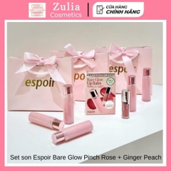 [TẶNG KÈM TÚI SON ESPOIR + NƠ] Set son Espoir Bare Glow Pinch Rose + Ginger Peach dưỡng môi căng mọng