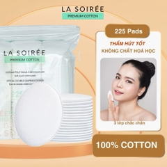 Bông Tẩy Trang La Soirée Premium Cotton Pads  100% Cotton Tự Nhiên Siêu Mềm Mịn Không Xơ Bông