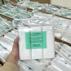 Bông Tẩy Trang La Soirée Premium Cotton Pads  100% Cotton Tự Nhiên Siêu Mềm Mịn Không Xơ Bông