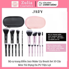 [JARY] Bộ cọ trang điểm Jary Make Up Brush Set 10 Cây Kèm Túi Đựng Da PU Tiện Lợi