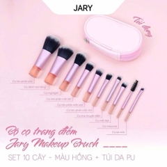 [JARY] Bộ cọ trang điểm Jary Make Up Brush Set 10 Cây Kèm Túi Đựng Da PU Tiện Lợi