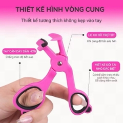 [PINKPUNK] Kẹp Mi Nhựa Pinkpunk Góc Rộng Vỏ Hồng Đen Caro Làm Cong Mi Nhanh, Kèm Silicon Thay Thế