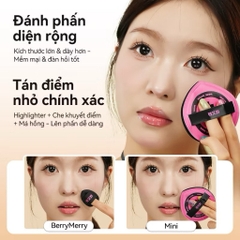 [PINKPUNK] Set 3 Mút PinkPunk Size XL Tán Nền/Cushion, Che Khuyết Điểm Kèm Hộp Đựng, Có Tách Lẻ