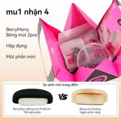 [PINKPUNK] Set 3 Mút PinkPunk Size XL Tán Nền/Cushion, Che Khuyết Điểm Kèm Hộp Đựng, Có Tách Lẻ