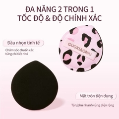 [GUOXIAONIU] Miếng Trang Điểm Đầu Nhọn GUOXIAONIU Caro Tán Kem Nền, mềm mại, không thấm nước