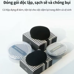 [GUOXIAONIU] Miếng Trang Điểm Đầu Nhọn GUOXIAONIU Caro Tán Kem Nền, mềm mại, không thấm nước