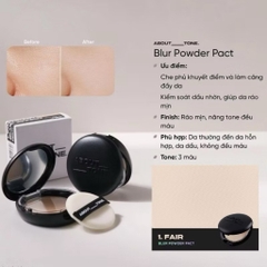 [ABOUT TONE] Phấn Phủ About Tone Dạng Nén Dòng Blur Powder Pact, Sebum Cut 9g (Nhập Khẩu Công Ty)