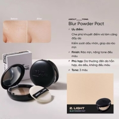 [ABOUT TONE] Phấn Phủ About Tone Dạng Nén Dòng Blur Powder Pact, Sebum Cut 9g (Nhập Khẩu Công Ty)