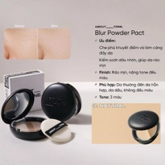[ABOUT TONE] Phấn Phủ About Tone Dạng Nén Dòng Blur Powder Pact, Sebum Cut 9g (Nhập Khẩu Công Ty)