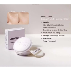 [ABOUT TONE] Phấn Phủ About Tone Dạng Nén Dòng Blur Powder Pact, Sebum Cut 9g (Nhập Khẩu Công Ty)