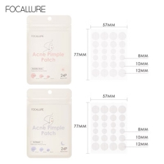 [FOCALLURE] Miếng Dán Mụn FOCALLURE Siêu Mỏng Trong Suốt Không Thấm Nước, Hỗ Trợ Giảm Sưng Viêm 24 miếng (FA186)