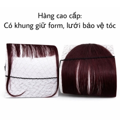 Tóc Giả Mái Thưa Có Mai Cao Cấp Kẹp Đỉnh – Mái Tự Nhiên, Tơ Mềm Như Thật, Dễ Tạo Kiểu