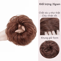 Tóc Giả Búi Xoăn Dạng Cột Cao Cấp – Búi Tóc Giả Tơ Mềm Tự Nhiên, Dễ Dùng, Gọn Nhẹ, 4 Màu Hot