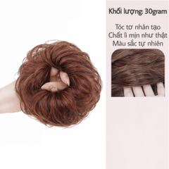 Tóc Giả Búi Xoăn Dạng Cột Cao Cấp – Búi Tóc Giả Tơ Mềm Tự Nhiên, Dễ Dùng, Gọn Nhẹ, 4 Màu Hot