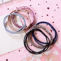 Set 10 Dây Chun Cột Tóc Màu Đen Co Giãn Tốt – Chun Buộc Tóc Bản To Siêu Bền Không Đau Tóc
