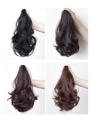 Tóc Giả Ngoạm Xoăn Lửng 40-45Cm Tự Nhiên – Kẹp Ngoạm Nhanh Gọn, Tóc Tơ Cao Cấp Như Thật Dễ Sử Dụng