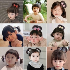 [SỈ TÓC GIẢ] Kẹp Tóc Nơ Cho Bé Cao Cấp - Chỏm Tóc Cây Dừa Siêu Xinh Cho Bé Gái - Phụ Kiện Tóc Trẻ Em Sỉ Toàn Quốc