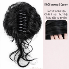 Tóc Giả Búi Ngoạm Lơi Xoăn Nhẹ – Kẹp Càng Cua Tiện Lợi, Tóc Tơ Cao Cấp Tự Nhiên, Tạo Kiểu Nhanh 1 Phút