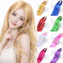 Set 200 Sợi Kim Tuyến Highlight Nối Tóc Lấp Lánh – Buộc Nhanh Không Gãy Rụng, Tái Sử Dụng Nhiều Lần