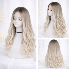 Tóc Giả Nguyên Đầu Ombre Nâu Có Da Đầu Tự Nhiên Tóc Bộ Lưới Hoa Cao Cấp Không Mái Như Tóc Thật